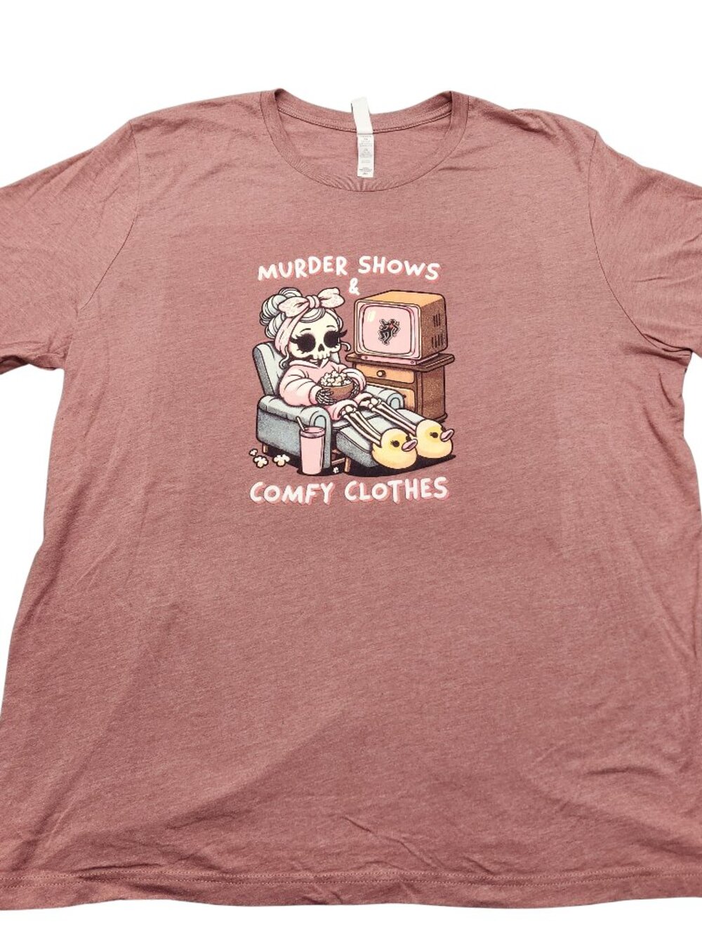 Bella+Canvas Murder Shows & Comfy Clothes T-Shirt 2Xl Cotton Poly Dusty Rose 443